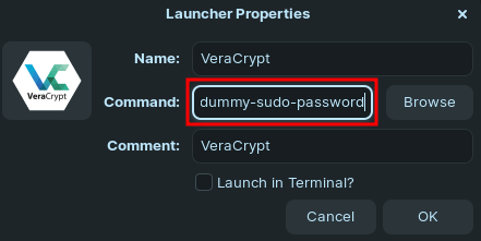 Use VeraCrypt without using user password